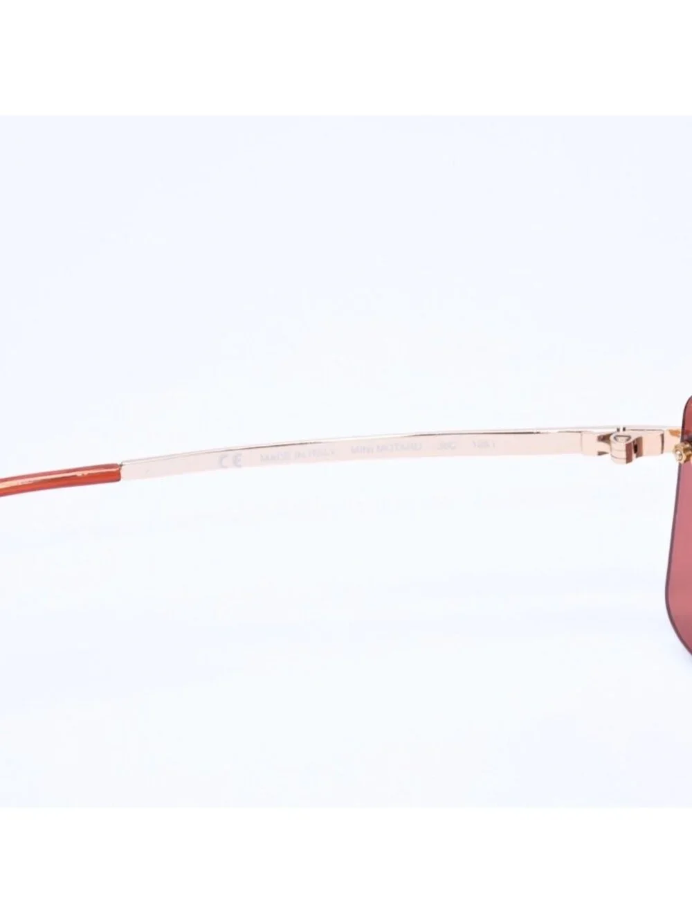 Dior Mini Motard Rimless Sunglasses Eyewear 36c Red Gold